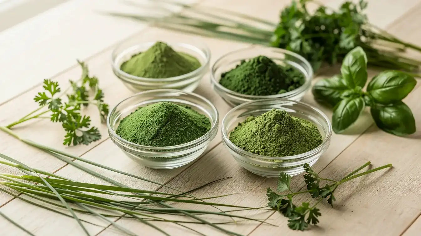 Erfahre mehr über grüne Superfood Pulver