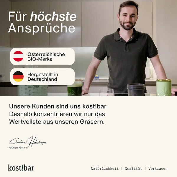 Christian Hebesberger, Gründer der österreichischen Bio-Marke kost!bar, deren Bio Greens Pulver in Deutschland abgefüllt wird.